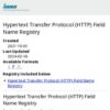 Hypertext Transfer Protocol (HTTP) Field Name Registry